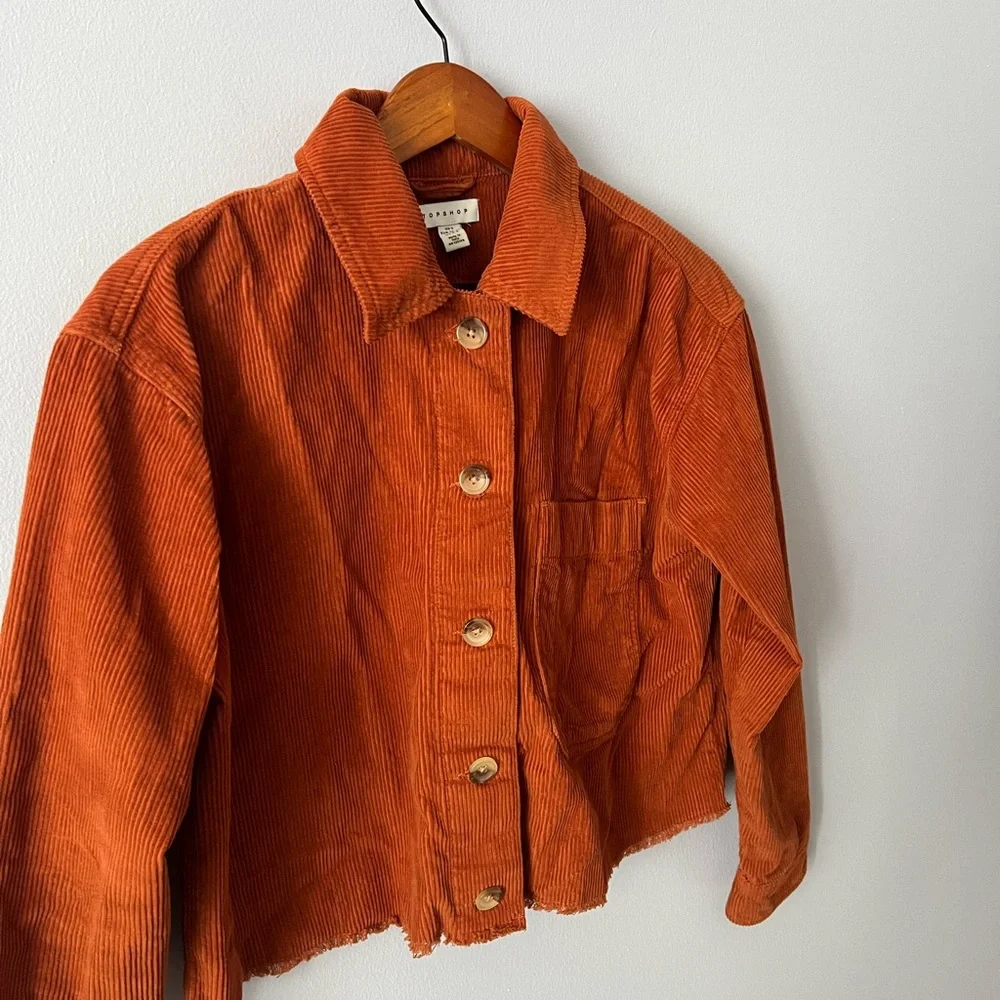 Topshop Rust Corduroy Utility Jacket - Picture 2 of 6